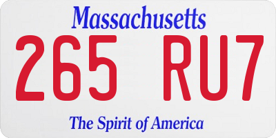 MA license plate 265RU7