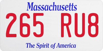 MA license plate 265RU8