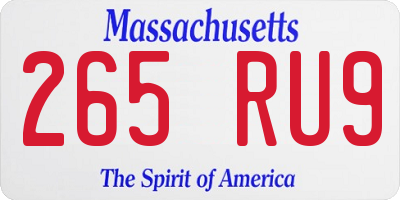 MA license plate 265RU9