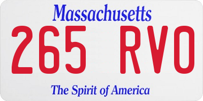 MA license plate 265RV0