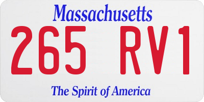 MA license plate 265RV1