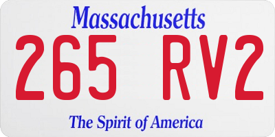 MA license plate 265RV2