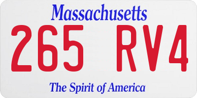 MA license plate 265RV4
