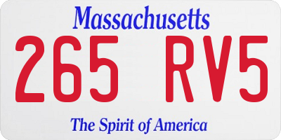 MA license plate 265RV5
