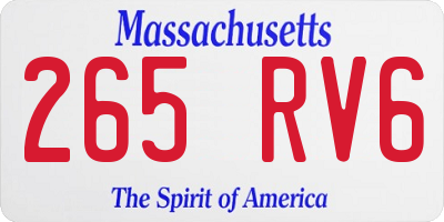 MA license plate 265RV6
