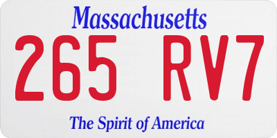 MA license plate 265RV7