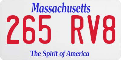 MA license plate 265RV8