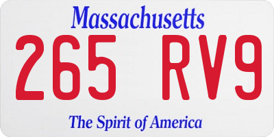 MA license plate 265RV9