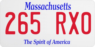 MA license plate 265RX0