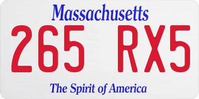 MA license plate 265RX5