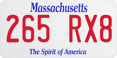 MA license plate 265RX8