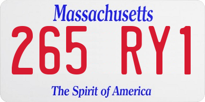 MA license plate 265RY1