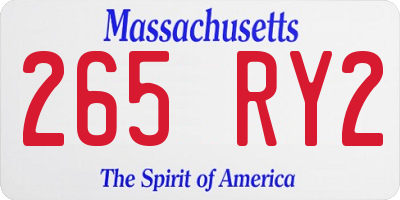 MA license plate 265RY2