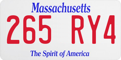 MA license plate 265RY4