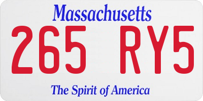 MA license plate 265RY5