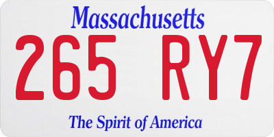 MA license plate 265RY7