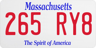 MA license plate 265RY8