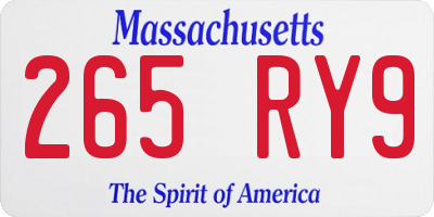 MA license plate 265RY9