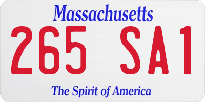 MA license plate 265SA1