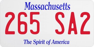 MA license plate 265SA2
