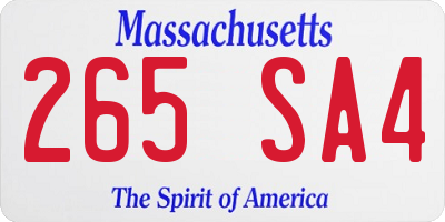 MA license plate 265SA4