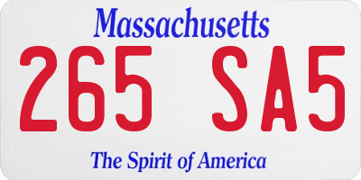 MA license plate 265SA5