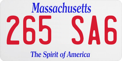MA license plate 265SA6