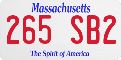 MA license plate 265SB2