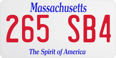MA license plate 265SB4