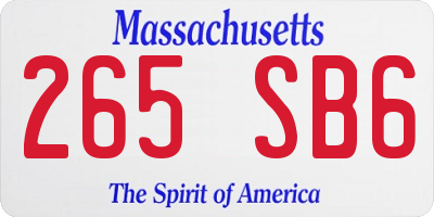 MA license plate 265SB6