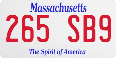 MA license plate 265SB9