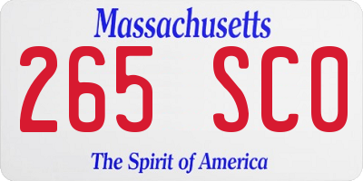 MA license plate 265SC0