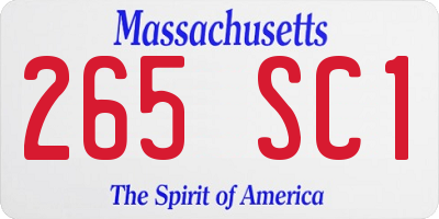 MA license plate 265SC1