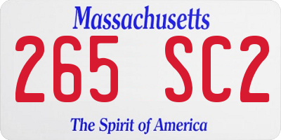 MA license plate 265SC2