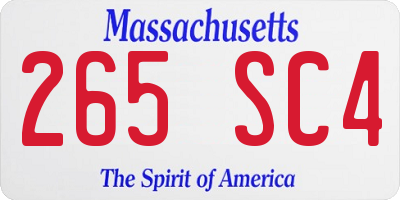 MA license plate 265SC4