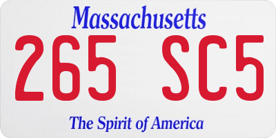 MA license plate 265SC5