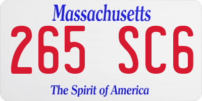 MA license plate 265SC6