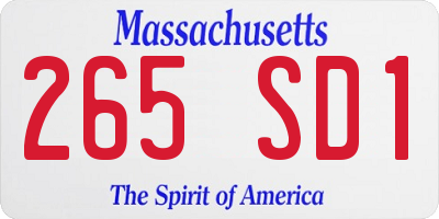 MA license plate 265SD1