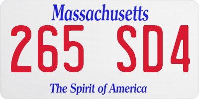 MA license plate 265SD4