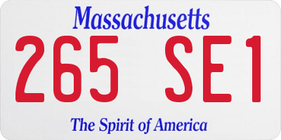MA license plate 265SE1