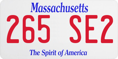MA license plate 265SE2