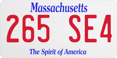 MA license plate 265SE4