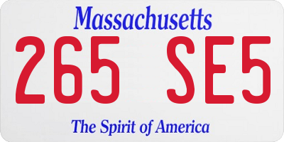 MA license plate 265SE5