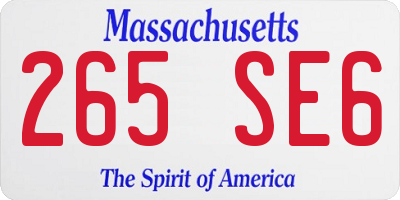 MA license plate 265SE6