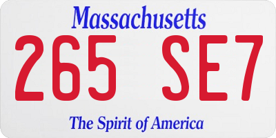 MA license plate 265SE7