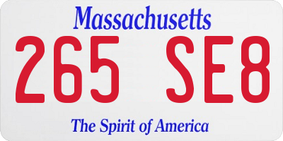 MA license plate 265SE8