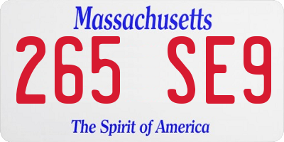 MA license plate 265SE9