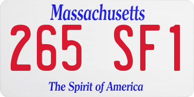 MA license plate 265SF1