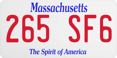 MA license plate 265SF6