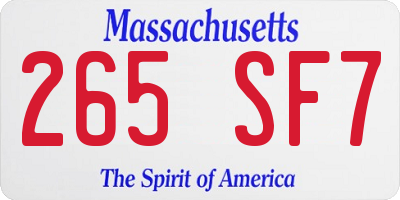 MA license plate 265SF7